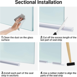 Tira de sellado de PVC para mamparas de <span class=keywords><strong>ducha</strong></span>, para vidrio curvo de 4, 5, 6, 7, 8, 10 mm, para sellar huecos y evitar fugas de agua - Product Image 4