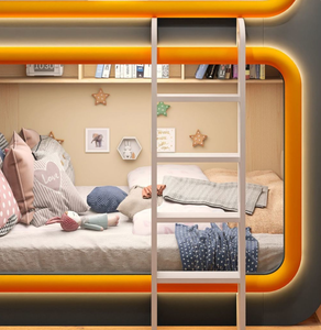 Lits superposés pour enfants en bois durables de différents styles, designs de château, de princesse et de vaisseau spatial, <span class=keywords><strong>hauteur</strong></span> réglable, largeur assortie, salon - Product Image 6