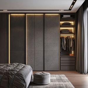 Whole House Custom Cabinet Bedroom Solid <b>Wood</b> Wardrobe Overall Simple Style Hanging Area Multiple Inserts Beautiful Cabinets - Product Image 1
