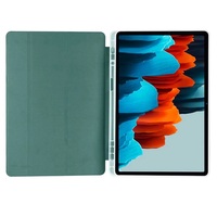 Étui pour tablette en cuir PU à trois volets avec dos transparent en TPU souple pour Samsung Galaxy Tab S9 S9 FE 11 pouces avec support pour stylet