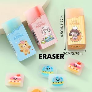 3 pz/8 pz cancelleria arte cartone animato creativo simpatica Clip cuore gomma per gli studenti della scuola primaria, personaggio tagliabile animale regalo - Product Image 4