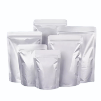 Sacs en feuille d'aluminium Mylar thermoscellés à fond carré Feuilles de stockage réutilisables Étiquettes auto-adhésives Fermeture à glissière étanche à l'humidité pour les aliments