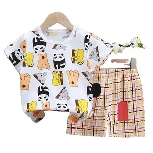 Summer New Wholesale Children's Clothing Short Sleeve Baby T-Shirt Boys Clothing Suit Girls Cotton Pamas