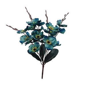Bouquet de coquelicots simulés, 20 têtes, 40 cm, fleurs en soie, arrangement floral artificiel pour la décoration de la maison et des mariages - Product Image 5