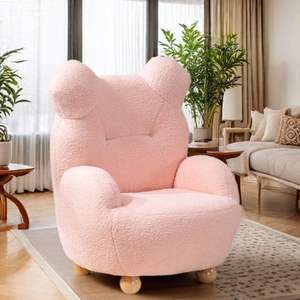 <span class=keywords><strong>Fauteuil</strong></span>-canapé pour enfants Little Bear, <span class=keywords><strong>fauteuil</strong></span> en laine d'agneau de dessin animé, pouf moelleux pour tout-petits, siège unique pour la chambre de bébé - Product Image 2