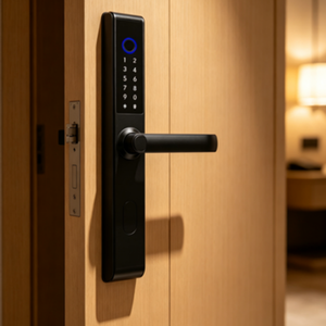 Serrure de porte multifonctionnelle complète en aluminium à pont thermique, avec contrôle par empreinte digitale, code, carte, clé, télécommande et Bluetooth, pour <span class=keywords><strong>la</strong></span> maison – Leader du marché - Product Image 2