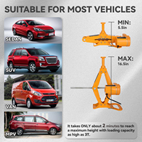 Cric électrique à ciseaux en acier ROGTZ 3T 12V, élévateur de voiture portable, portée 17,7 pouces pour SUV/berline, changement de pneu, urgence routière