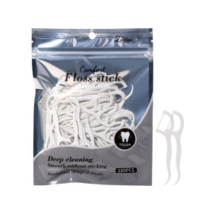 Lmltop <b>Dental</b> Floss <b>Picks</b> 100Pcs White Disposable Toothpicks Fine Floss Deep Clean Gentle On Gums - Product Image 2
