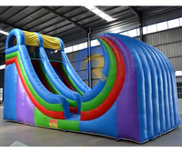 Toboggan aquatique géant gonflable stimulant pour l'extérieur, château gonflable commercial pour le plaisir estival en jardin