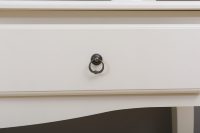 Table basse élégante 2 tiroirs en bois blanc crème