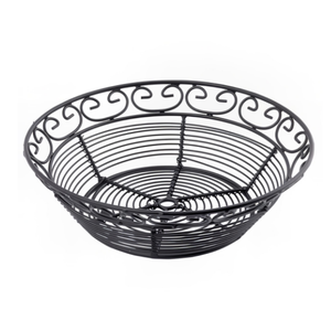 Bread <b>Basket</b> Large Round <b>Storage</b> <b>Baskets</b> for Bread Fruit Snacks Candy Black Iron <b>Metal</b> Fruit Bread <b>Basket</b> - Product Image 3
