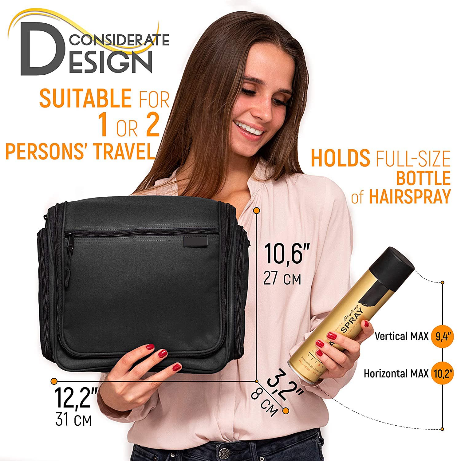 Custom Large Hanging Travel Toiletry Bag - Waterproof & Stylish Custom Large Hanging Travel Toiletry Bag - Waterproof & Stylish