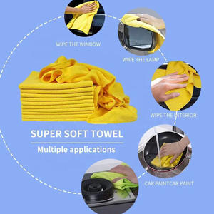 16 * 16in Pack-36 Serviettes de nettoyage de roues Emballage en vrac <span class=keywords><strong>Chiffon</strong></span> de nettoyage intérieur à séchage rapide Chiffons en <span class=keywords><strong>microfibre</strong></span> Serviettes de voiture sans danger pour la peinture - Product Image 4