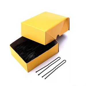 Q & Y 100 pièces/boîte personnalisé de haute qualité 70mm 60mm 50mm pinces à <span class=keywords><strong>cheveux</strong></span> fortes <span class=keywords><strong>noir</strong></span> U forme en vrac épingles à <span class=keywords><strong>cheveux</strong></span> en métal pour chignon Salon - Product Image 2