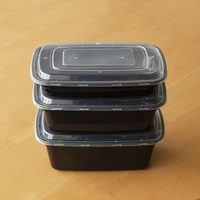 Boîte Alimentaire Jetable en Plastique, Récipient de Préparation de Repas à Emporter avec Couvercle