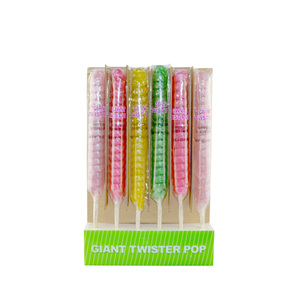 Vente directe d'usine Halal, sucettes géantes personnalisées de 140 g, bonbons durs faits à la main, en forme de spirale transparente, friandises - Product Image 4