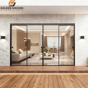 Porte coulissante d'angle moderne à 90 degrés, grande, en verre trempé, avec montant en aluminium, pour patio, villas et cuisines - Product Image 3