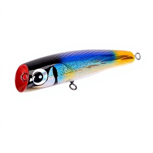 Leurre de pêche flottant en bois de 81g avec hameçons robustes pour la pêche en haute mer de GT et de thon en eau salée, action de lancer en surface - Product Image 1