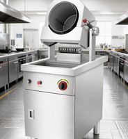 Poêle à frire rotative en acier inoxydable à gaz pour bureau, équipement de cuisson commercial automatique, idéale pour la cuisson du riz