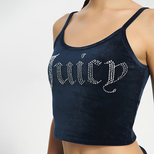 Women's Velvet 100% Cotton Breathable Anti-Pilling O-Neck Crop <b>Cami</b> <b>Top</b> Sleeveless Spaghetti Strap Tank Vest - Product Image 2