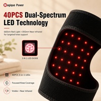 Tapis de luminothérapie infrarouge Magique Power à double puce rechargeable, 40 LED 660nm 850nm, pour le chauffage thérapeutique des articulations et des genoux