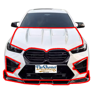 Installation sans dommages pour le modèle BMW X6M Facelift : Spoilers avant et arrière, capot et aileron arrière en fibre de carbone LD, un kit très vendu. - Product Image 3