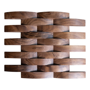 Nord America noce nero in legno massello mosaico di lusso semplice legno nordico pannello nuovo cinese sfondo muro - Product Image 6