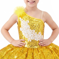 Robe de tutu de ballet à une épaule AL-P038 pour filles, avec paillettes scintillantes, pour spectacle de scène, costume de danse de ballet avec dentelle exquise