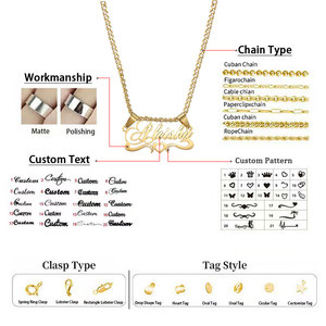 Joyería personalizada DIY Cadena de clavícula letra personalizada colgante regalo de Navidad 18K chapado en oro de acero inoxidable nombre collar - Product Image 5