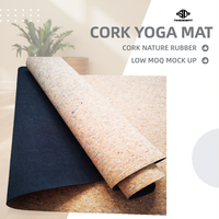 Lasergravierte 5mm Kork-Yogamatte mit individuellem Druck, umweltfreundlich, nachhaltig, Naturkautschukbasis, antibakteriell, für Heimfitness und Yoga
