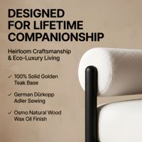 Sillón de Madera de Teca Dorada Hecho a Mano, Ecológico, para Sala de Estar, Dormitorio, Comedor y Uso en Hoteles