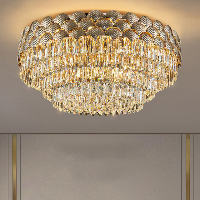 Decoration K9 Chandelier Crystal Ceiling Lamp Large Hotel Luxury K9 Crystal Ceiling Light for Dining Room Living Room