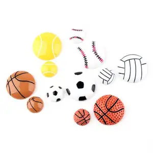 Resin Half Side Of Basketball Football Volleyball Tennis Baseball Diy Resin Phone Case Accessories For Decoration