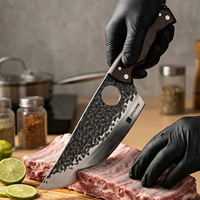 Couteau de cuisine à lame en acier à haute teneur en carbone, manche en bois, 6,8 pouces, tranchant durable, idéal pour la cuisine à domicile et les restaurants