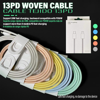 Cable de datos de carga rápida de 60W tipo C para iluminación, cable de datos PD de colores en blanco y negro para iPhone, iPad, teléfono, 8 pines, TPE para