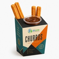 Boîtes d'emballage en papier biodégradable personnalisées pour crêpes, gaufres, churros, beignets, avec coupelles à sauce et plateau