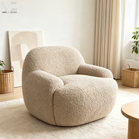 Nordischer Stil Minimalistischer Stoff-Freizeitstuhl Ergonomischer Einzelner Lounge-Sessel für Wohnzimmer Leseecke Möbel
