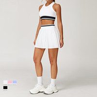 Ensemble de tenue de yoga d'entraînement 2 pièces pour femmes Logo personnalisé Vêtements de fitness Jupe et soutien-gorge Gym ActiveWear