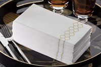 Serviettes de table jetables en papier effet lin imprimé, blanches et absorbantes, pour mariages, fêtes, dîners - 40x40cm, lot de 100