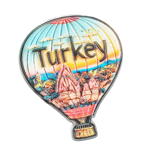 Magneti smaltati mongolfiera in metallo, - Product Image 1