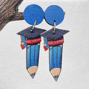 Pendientes de madera Doctor Hat Book Lápiz Colgante Pendientes Graduación Día de los maestros Regalo para mujeres Uionen 1768 - Product Image 2