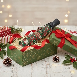 <b>Umbrella</b> Thermos Set Gift Custom Logo Luxury Christmas Present <b>Automatic</b> Folding Windproof Straight Water Bottle Business Family - Product Image 5