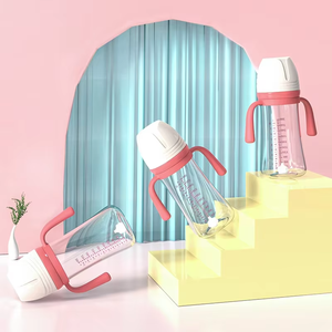 ขวดนม PP ปลอดสาร BPA เอนฟีโล ความจุสูง 300 มล./240 มล. แก้วนมซิลิโคนป้องกันอาการโคลิคขวดนมคอกว้าง 0-12 เดือนมีด้ามจับ - Product Image 4