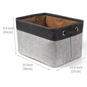 Square Foldable Japanese-Style Cotton-Linen Clothing <b>Storage</b> <b>Basket</b> & <b>Toy</b> Organizer Home Textile - Product Image 2