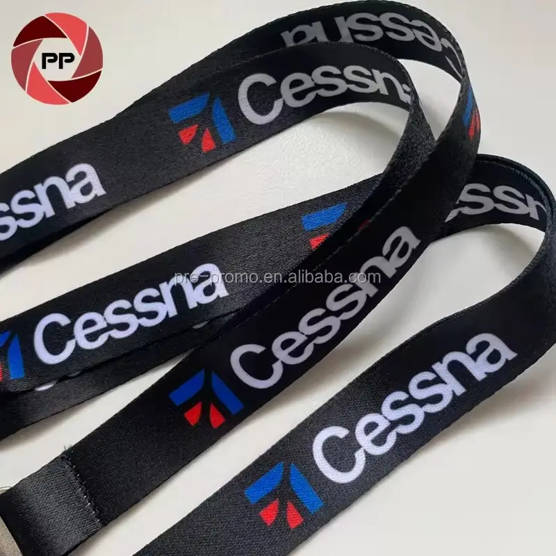 Sabuk pengaman penerbangan Mini gesper tali pengikat poliester tali Lanyard dengan Logo kustom