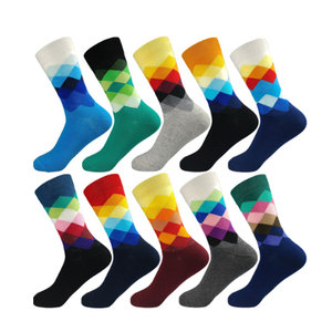 100% <span class=keywords><strong>haute</strong></span> Qualité Coton <span class=keywords><strong>Fantaisie</strong></span> Hommes Chaussettes de Travail avec Diamant Robe Chaussettes Coffret cadeau - Product Image 3