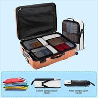 Ensemble de 4 cubes de rangement pour valises, organiseurs de sacs de voyage pour bagages à main, cubes de rangement de voyage personnalisés avec logo pour hommes et femmes