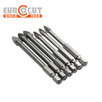 Foret à verre EUROCUT antidérapant à tête plate/croisée avec pointe en carbure YG6X