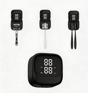 2026 newly designed Hands-free wave induction Automatic open cover <b>LED</b> <b>clock</b> display Toothbrush sanitizers holder - Product Image 2