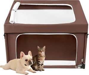 Recinto per Cani con Copertura Superiore e Porta, Robusto Recinto in Oxford per Animali Domestici Piccoli, per Interni o Esterni - Product Image 2